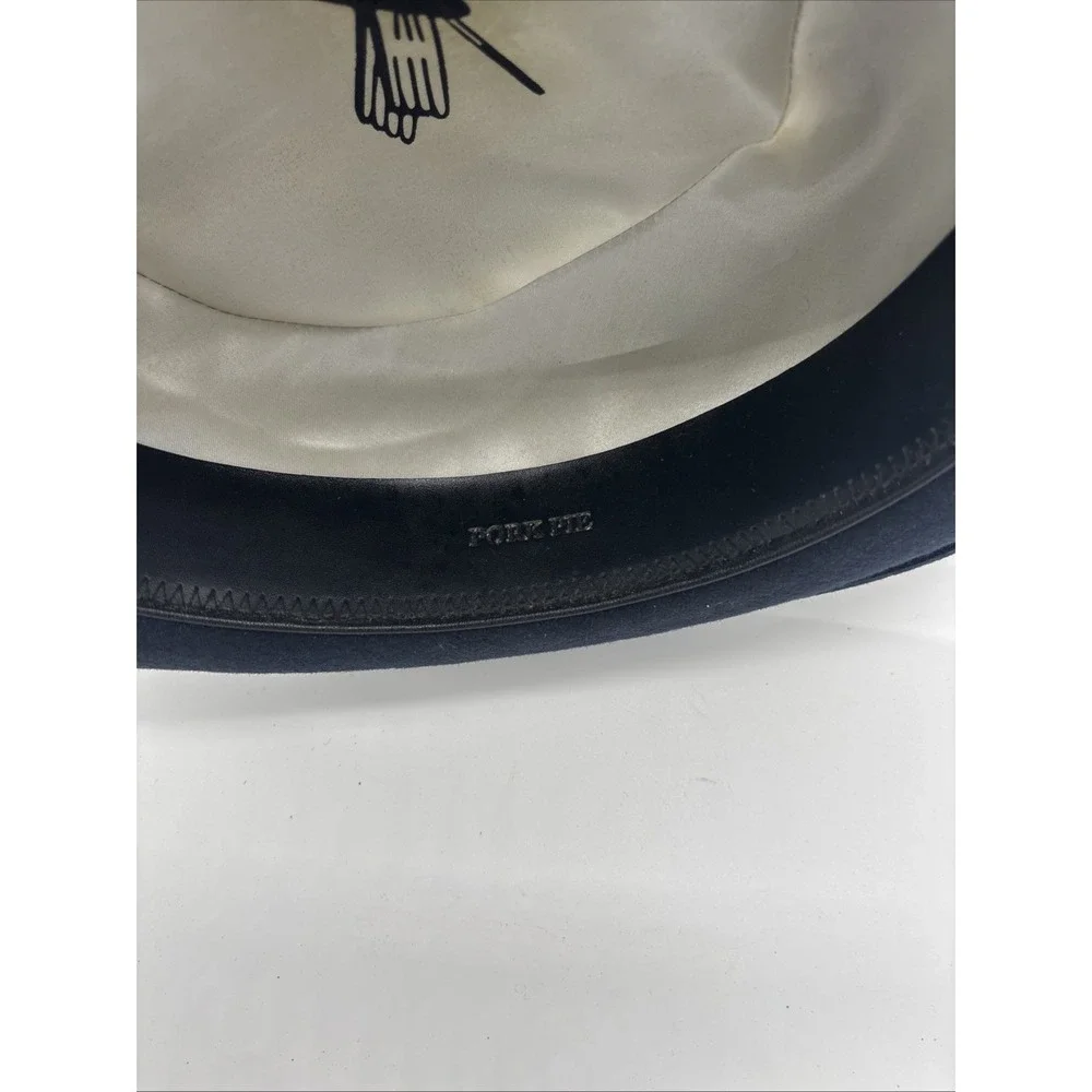 Vintage Pork Pie Fedora Hat By Capas  Design Navy Blue